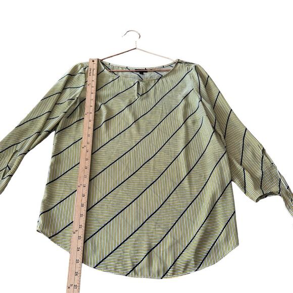 Talbots yellow & blue & White Striped blouse size small - Picture 2 of 6